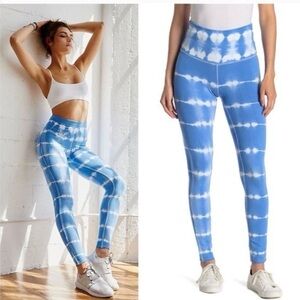FP Movement by Free People Blue Tie-Dye Leggings